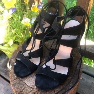 Lace-up Black Stiletto Heel